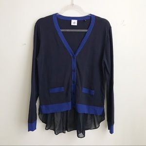 CAbi Michelle Button Down Navy blue Cardigan